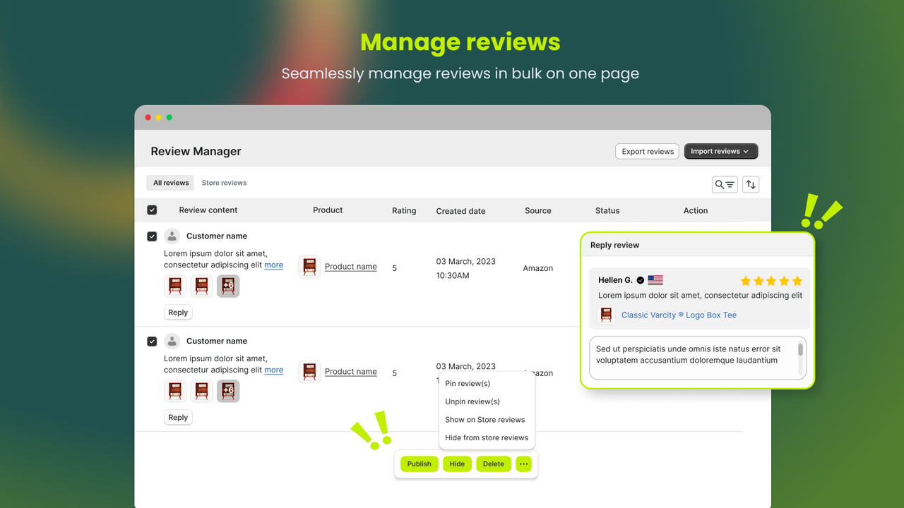 Trustify Produktbewertungs-Importer