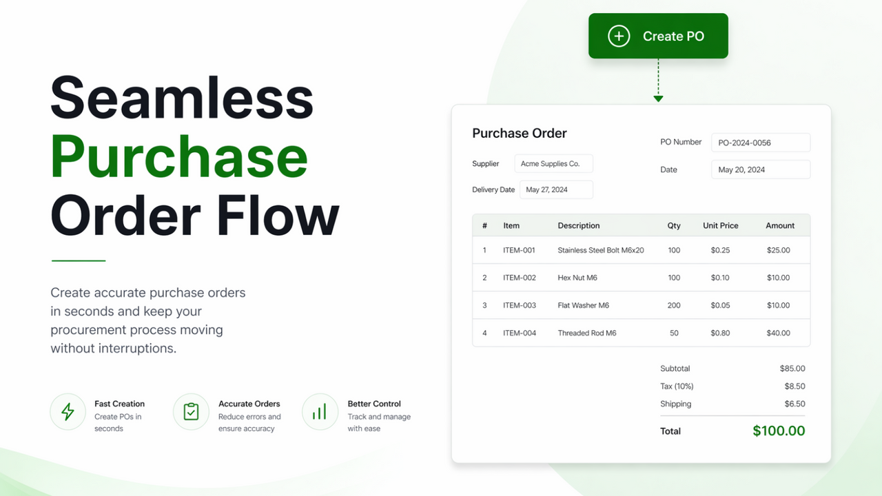 Seamless Purchase Order Flow