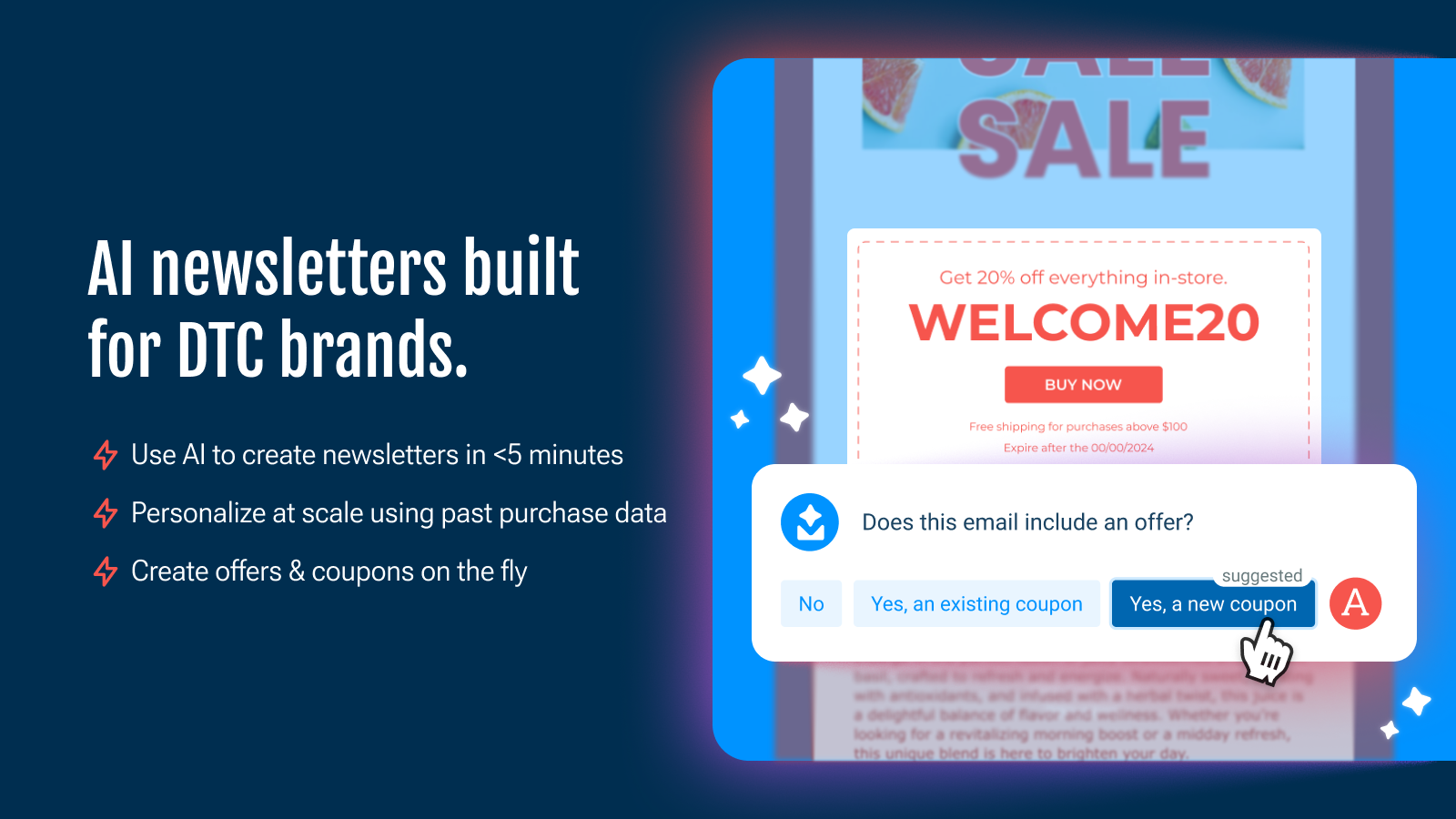 AI newsletters built for DTC brands