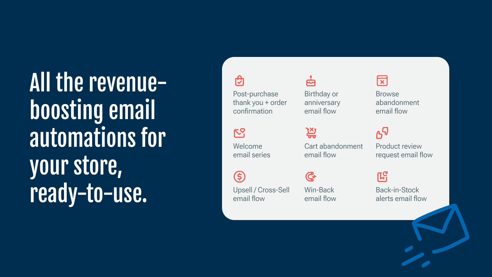 All the revenue-boosting email automations for your store