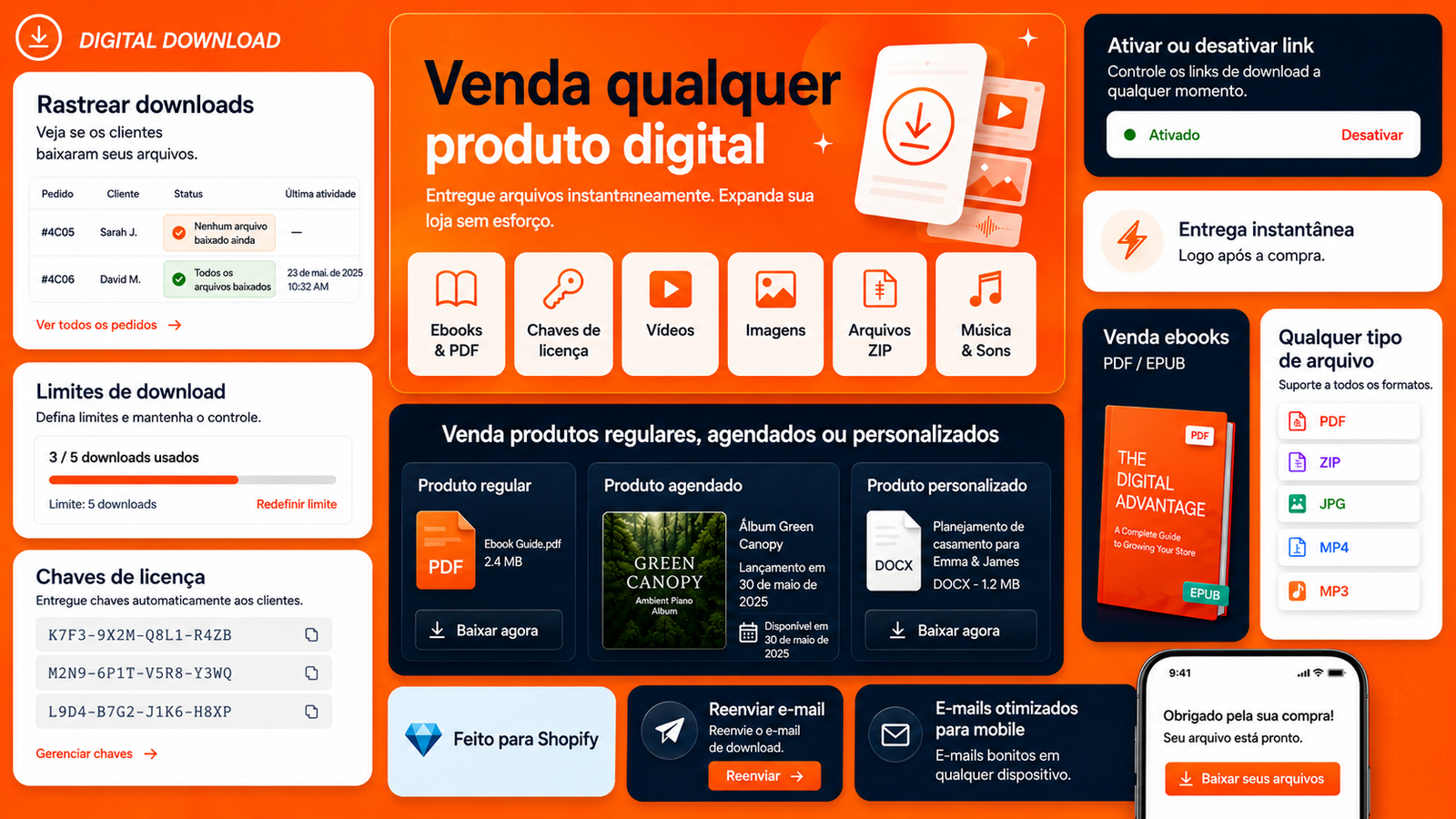 Venda produtos digitais na sua loja Shopify
