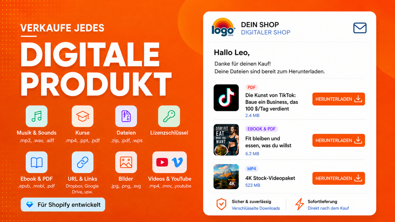 Einfaches Produkt für digitale Downloads