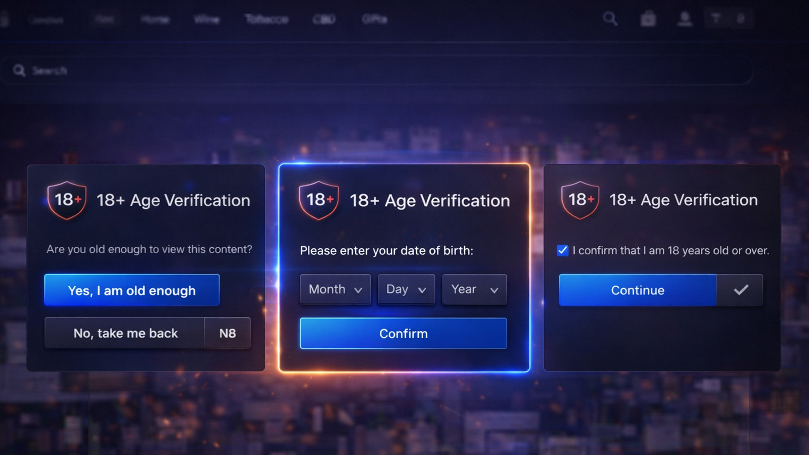 Multiple age verification methods for secure access control