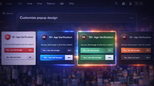 Customizable age verification popup designs for Shopify