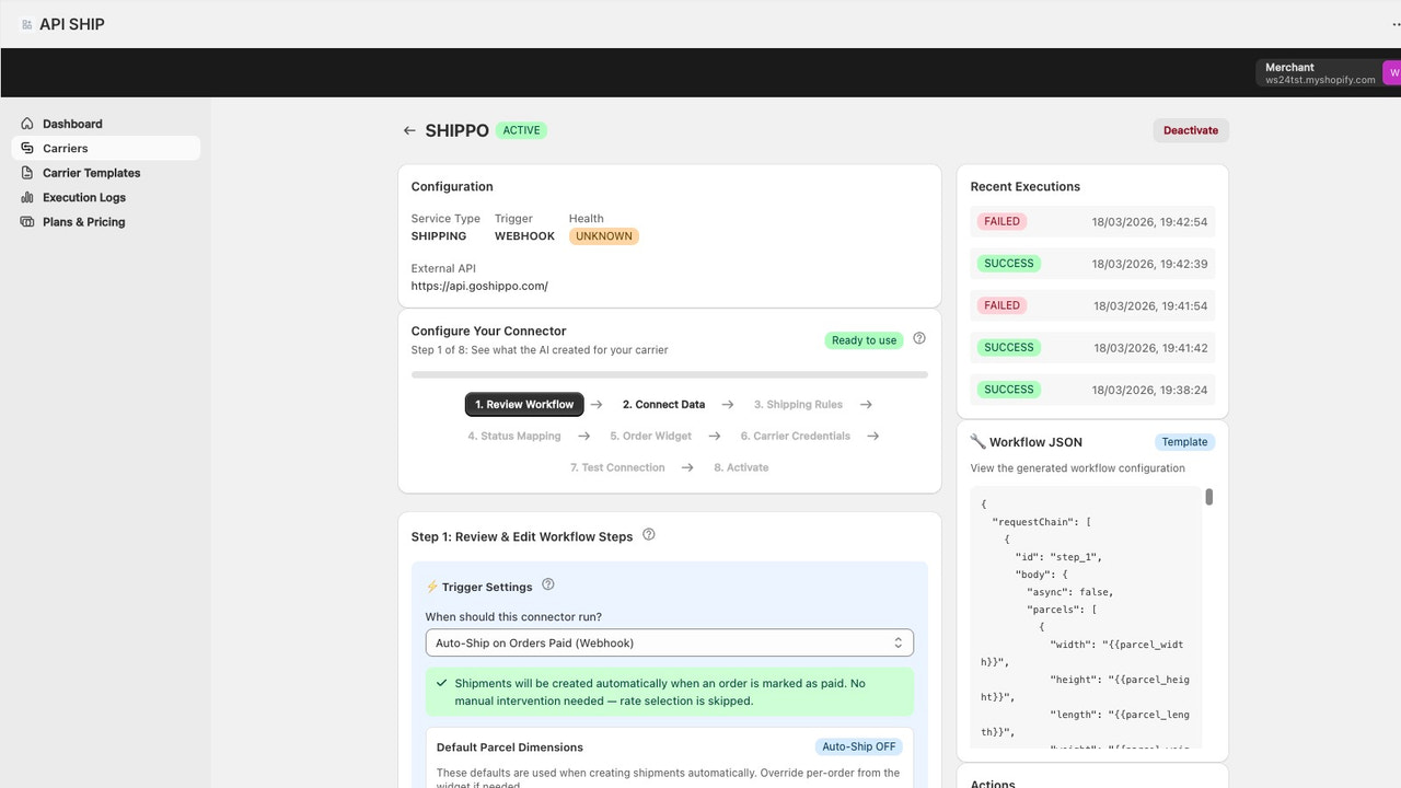 SHIPPO ACTIVE Configuration