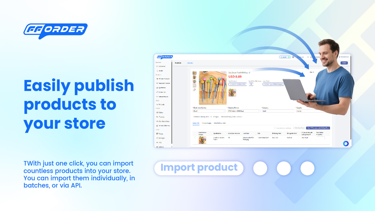 Easily publish products to your store 