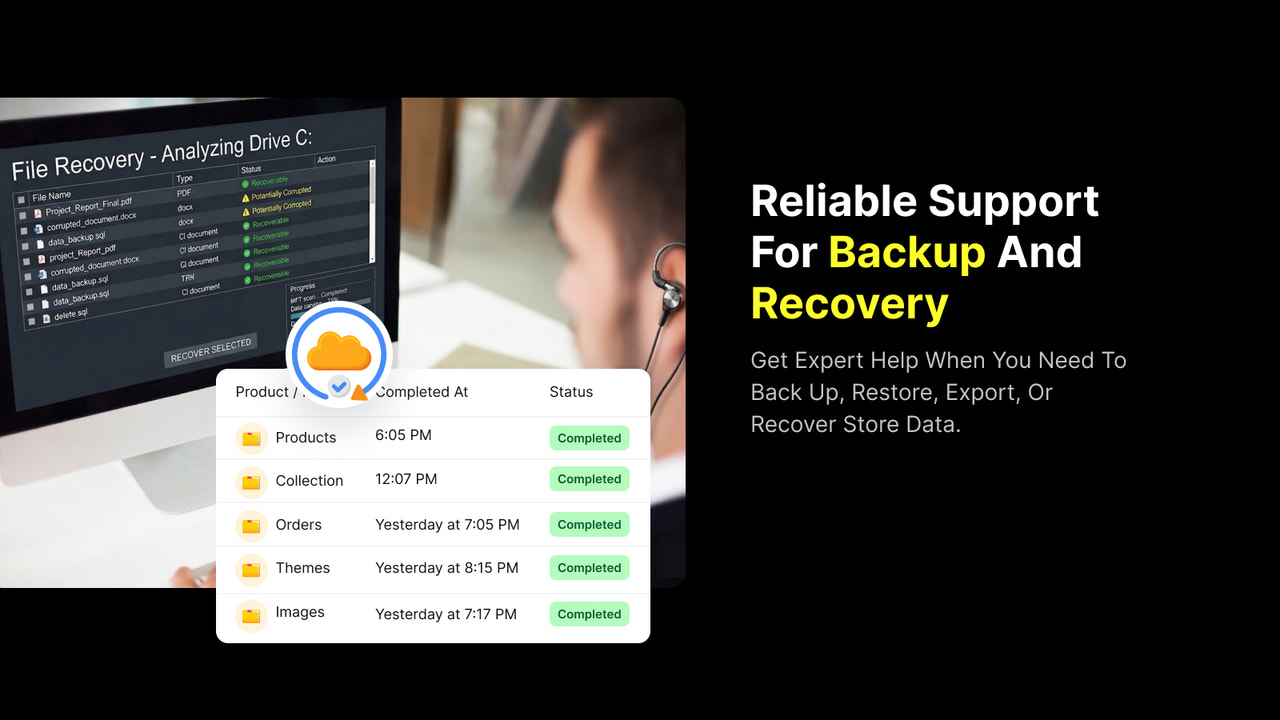 reliable support team will help to recover data