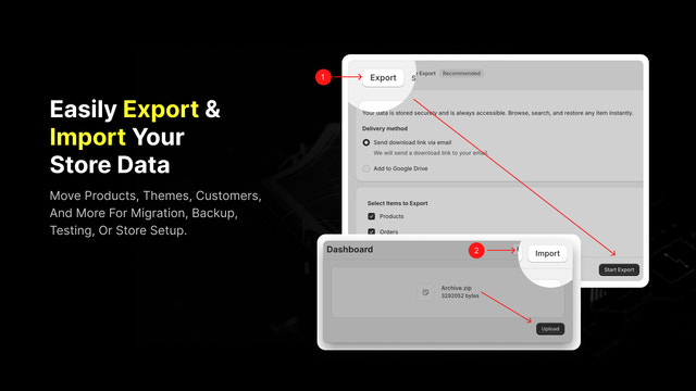 export import selected data