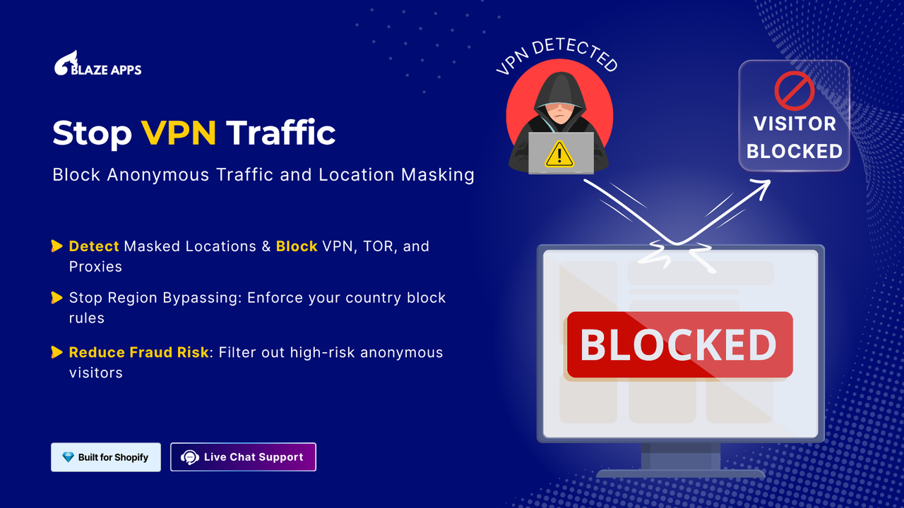 Detect VPN and TOR traffic and block them effortlessly 