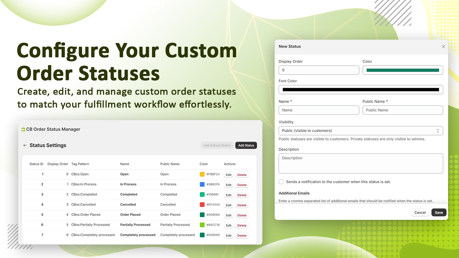 Custom Order Statuses