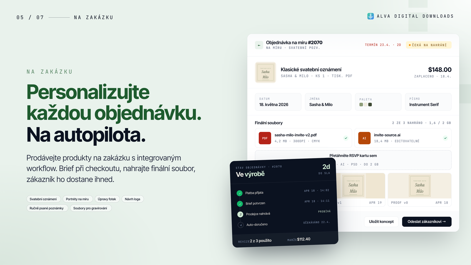 digitální produkty na zakázku