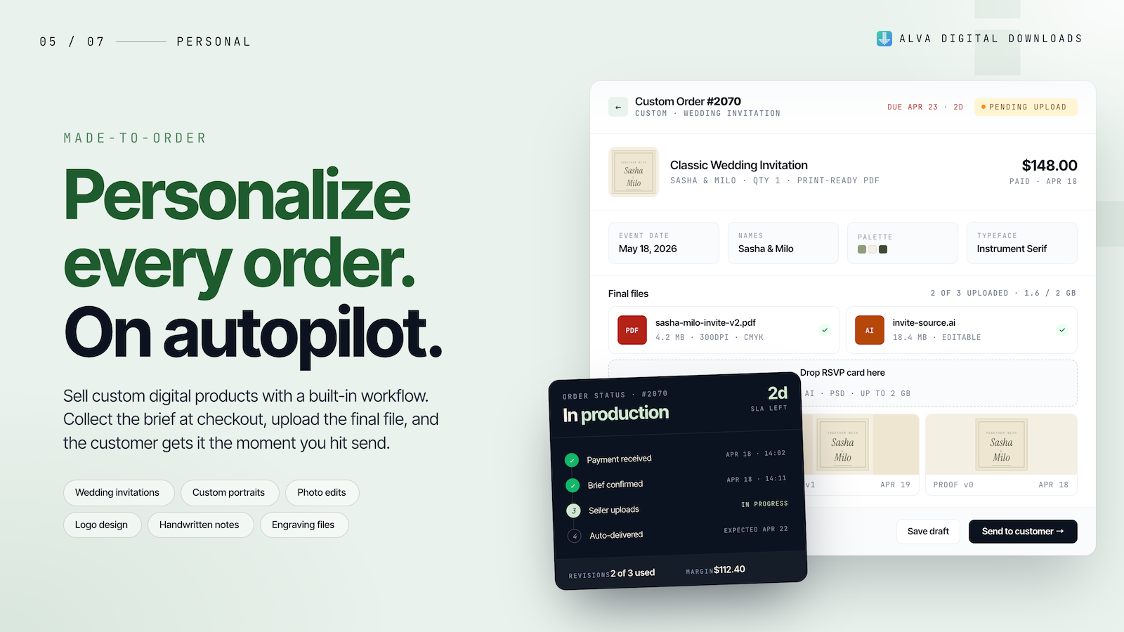 Customise branded download emails with templates and own domain