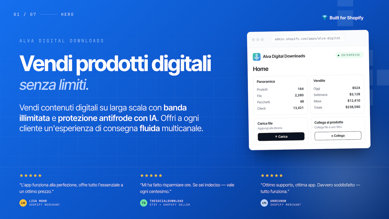 Vendere download digitali ebook PDF musica e software
