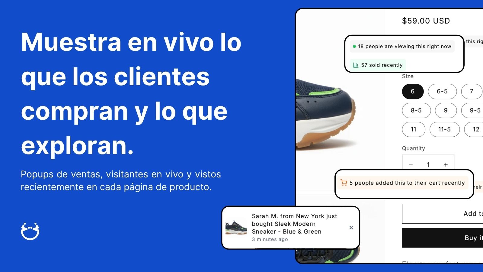 Muestra en vivo lo que los clientes compran y lo que exploran.