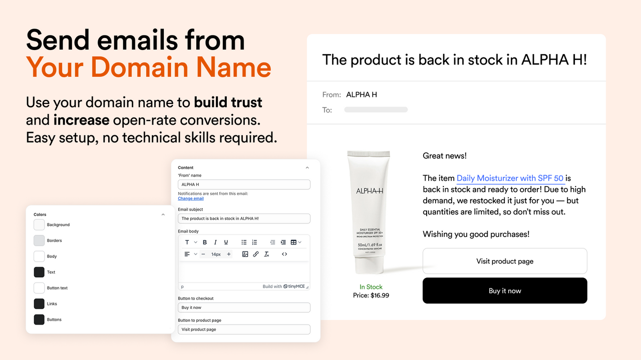 shopify notify when back in stock from your domain