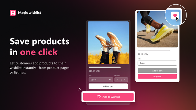 Save products in one click