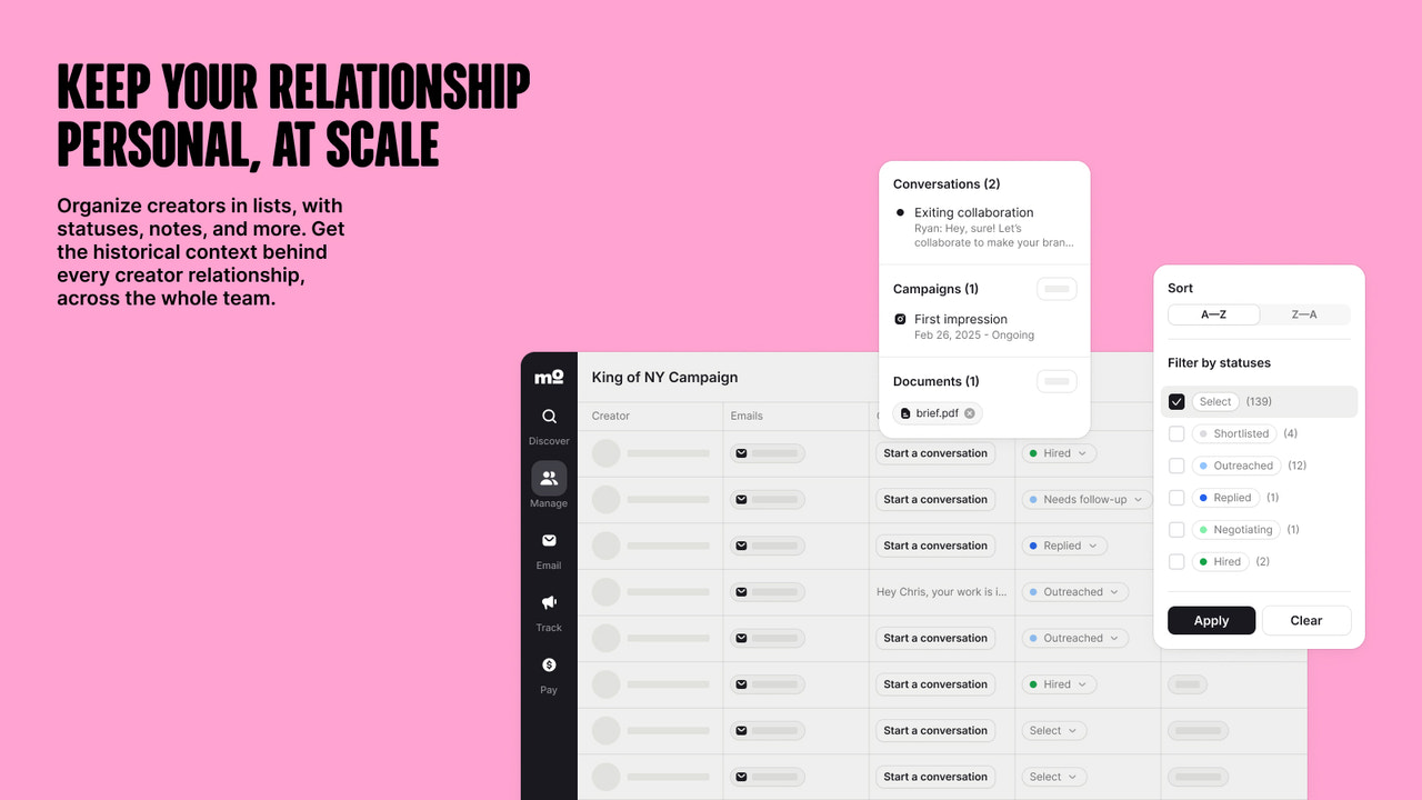 Creator relationship management
