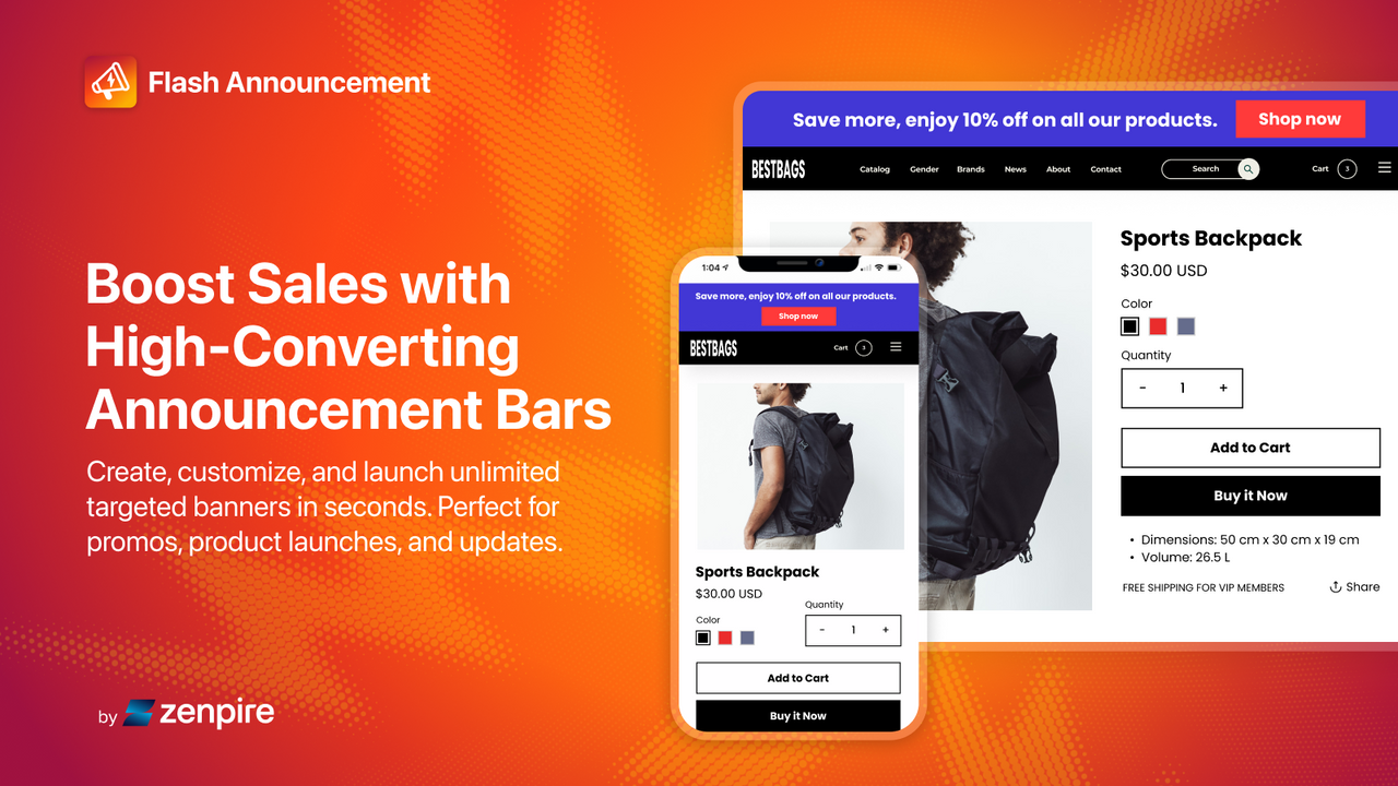 Boost sales with customizable announcement bars on your store