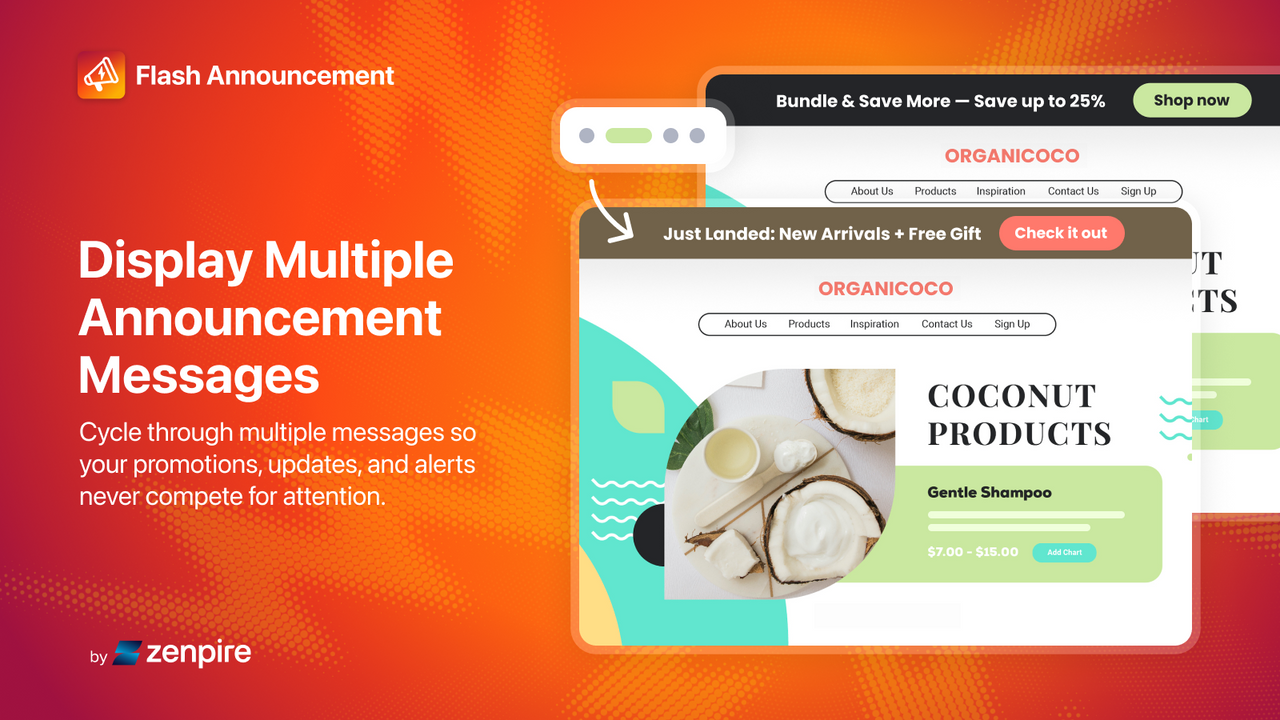 Display multiple rotating messages on your store