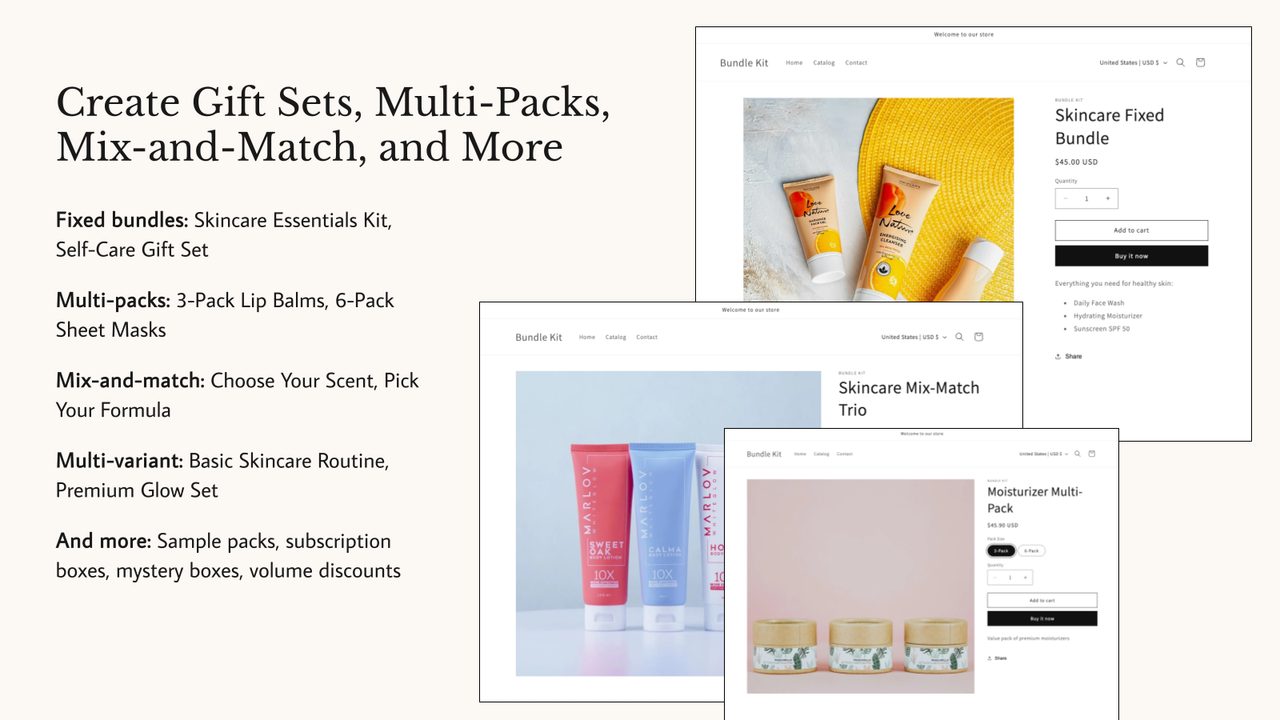 Create Gift Sets, Multi-Packs, Mix-and-Match, and More