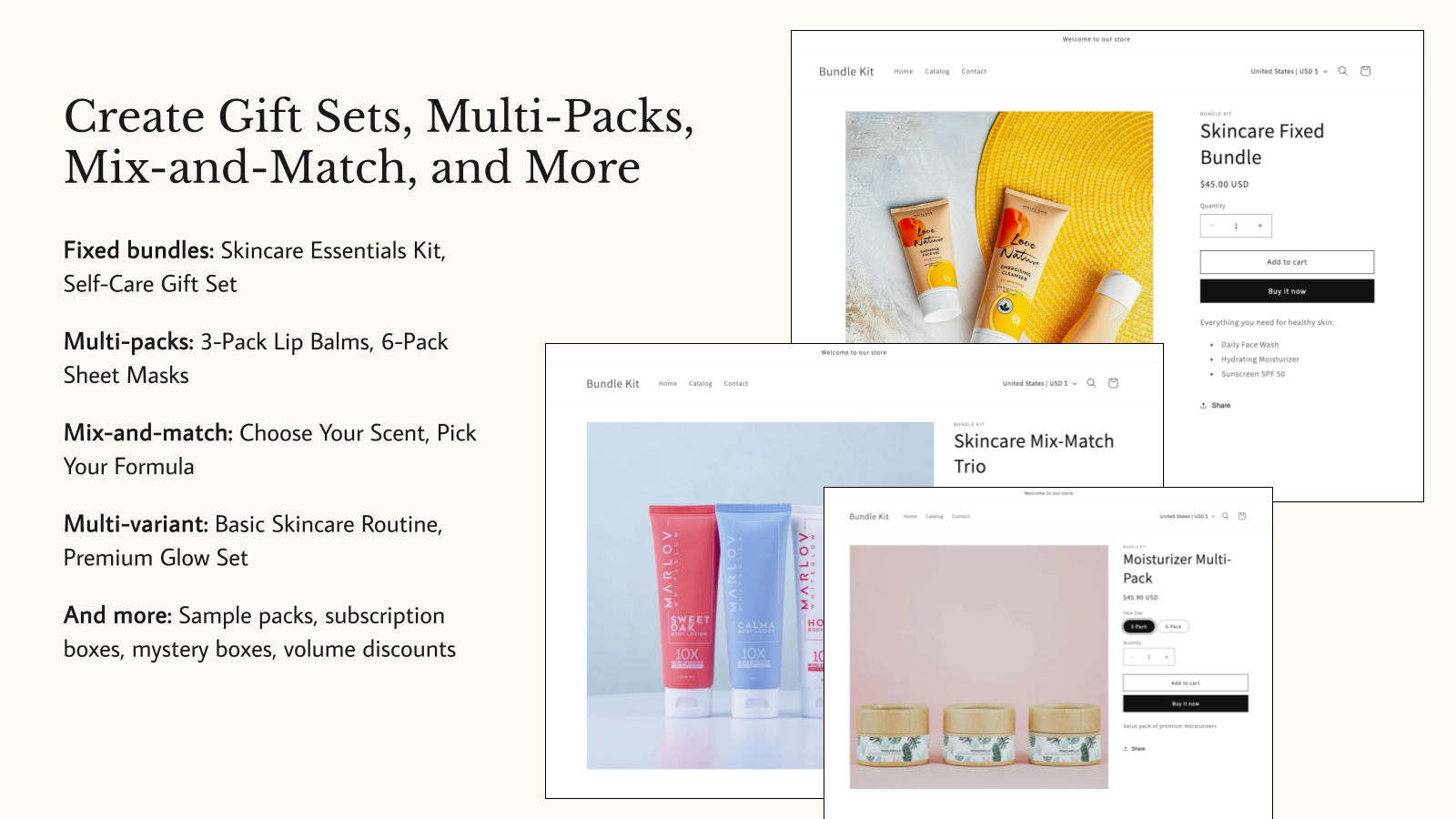 Create Gift Sets, Multi-Packs, Mix-and-Match, and More