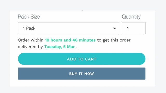 Storefront product page delivery-date banner