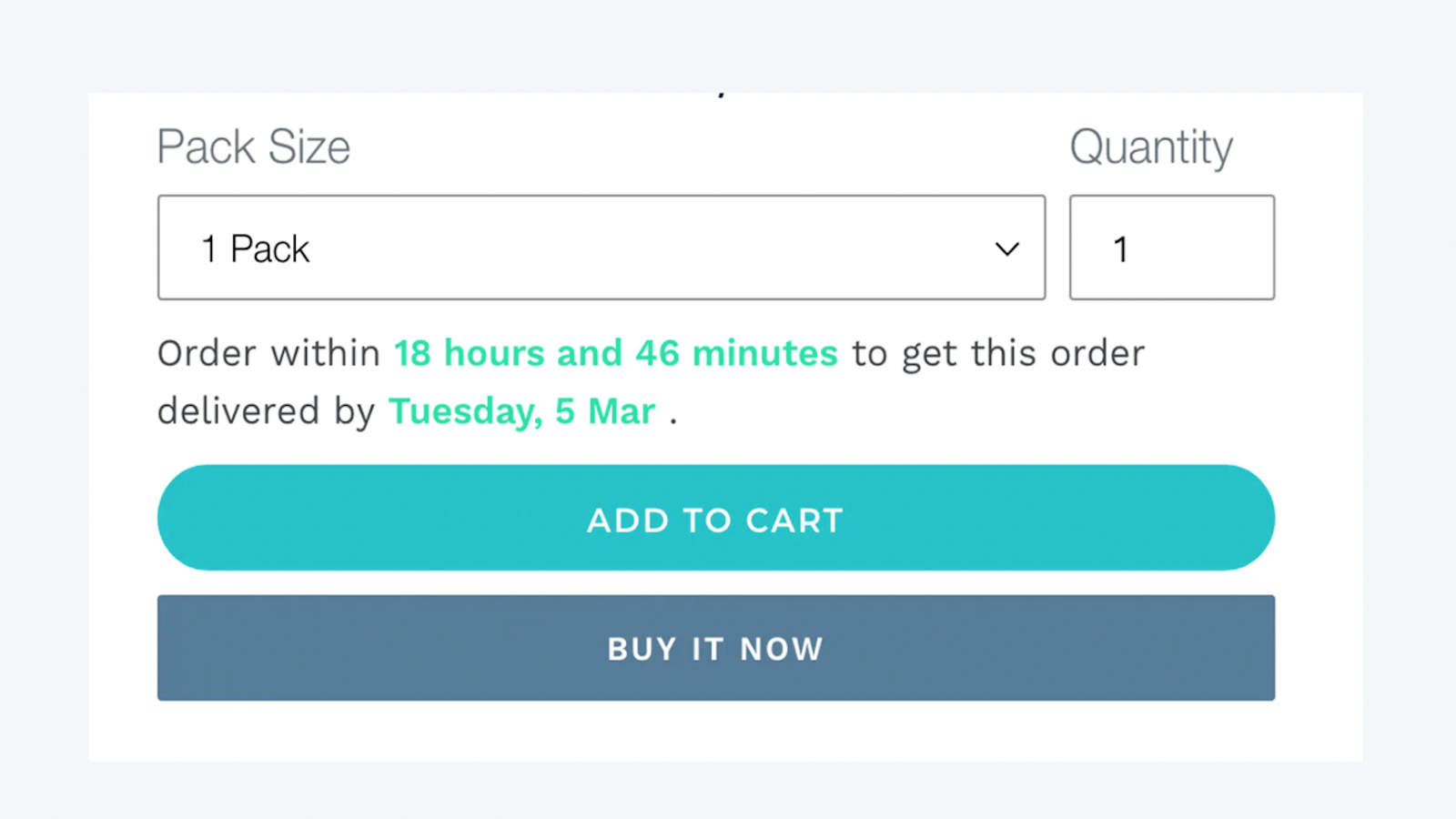 Storefront product page delivery-date banner