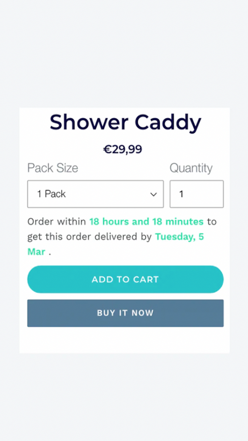 Mobile storefront delivery-date banner