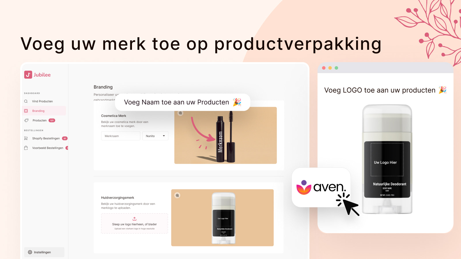 Voeg branding toe op productverpakking.