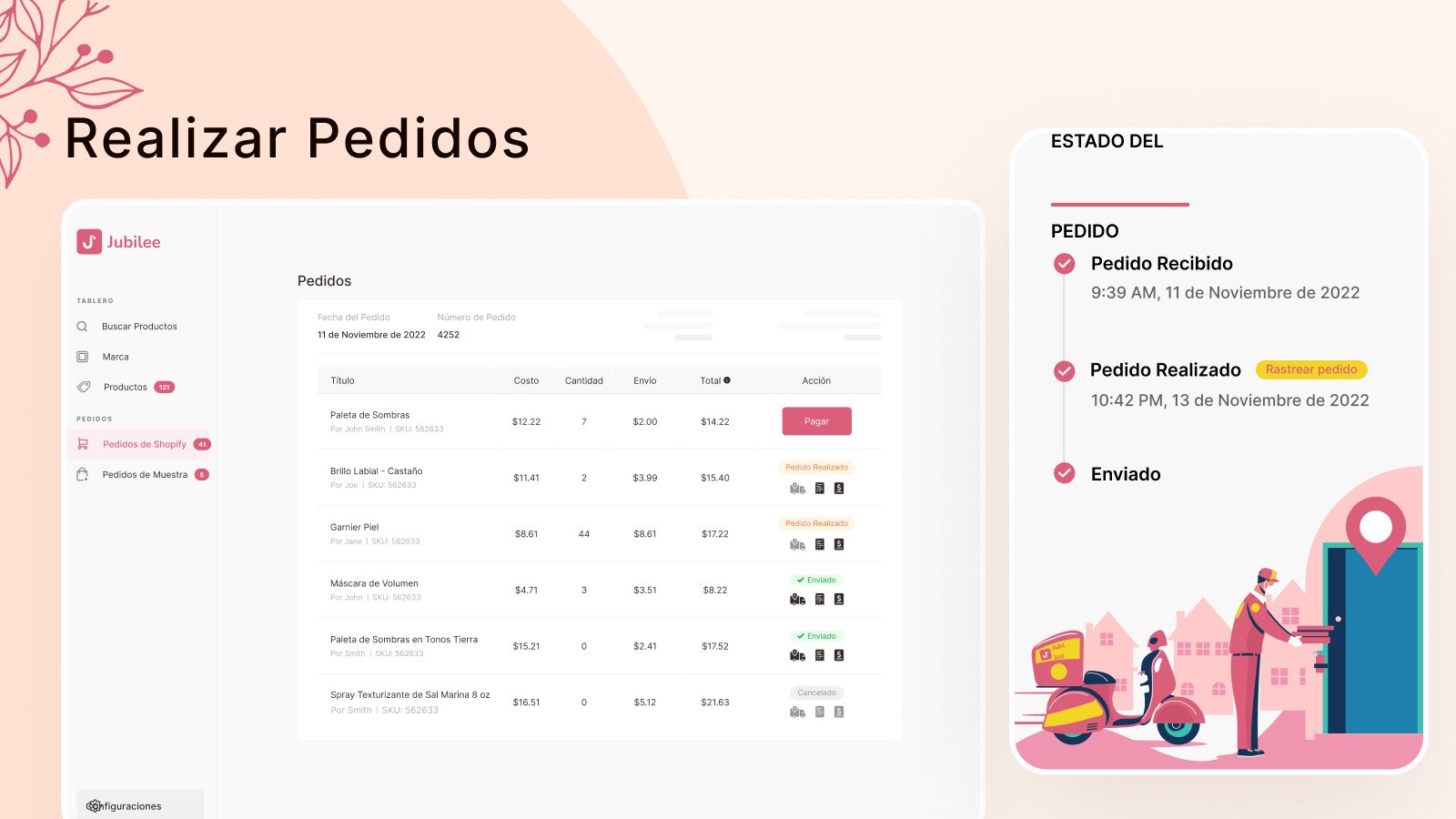Realiza pedidos de clientes.