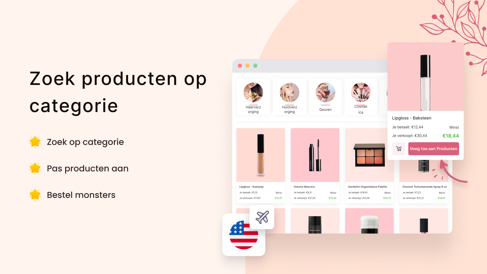 Selecteer per categorie.