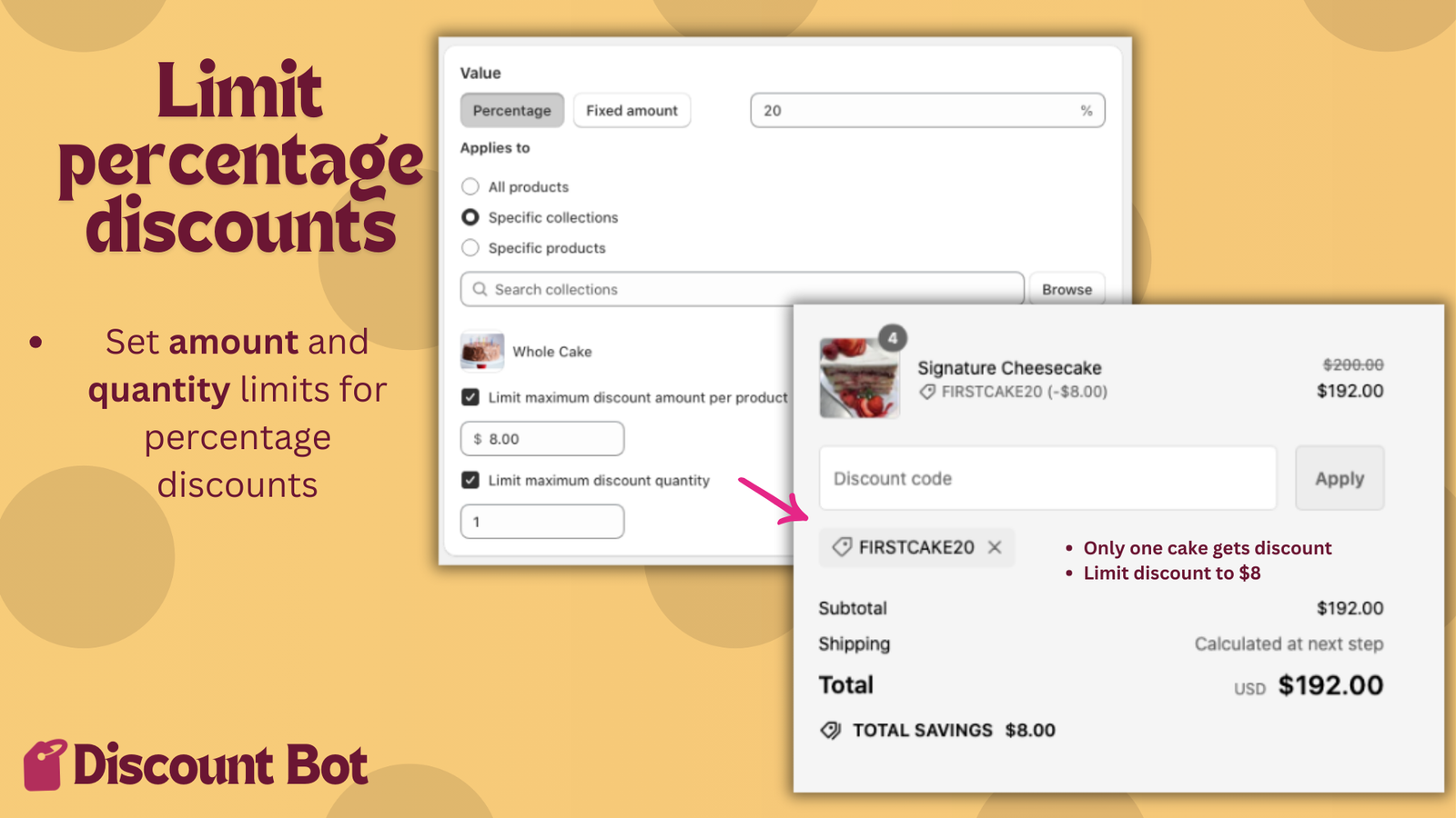 Limit percentage discounts