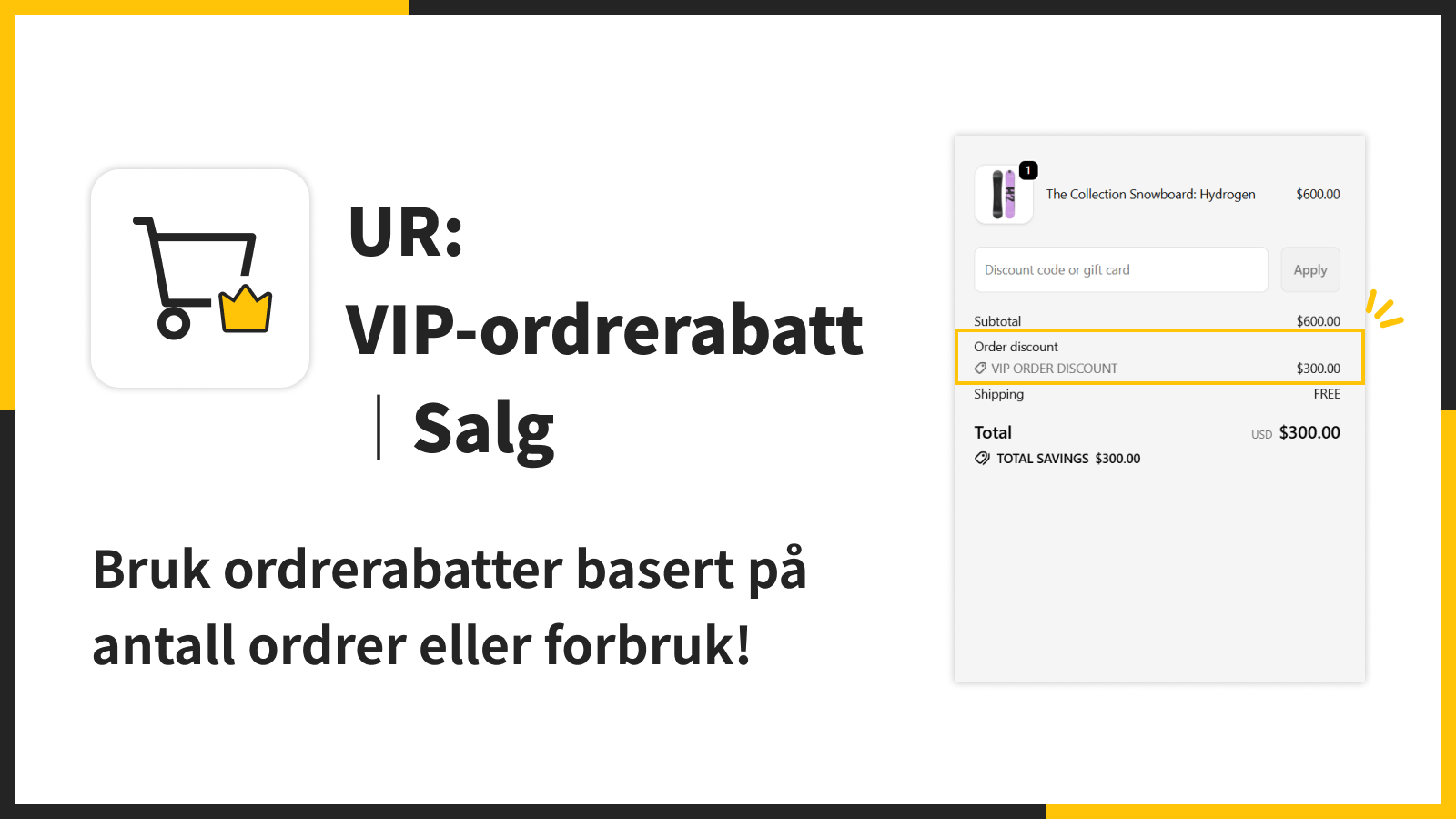Bruk ordrerabatter basert på antall ordrer eller forbruk!