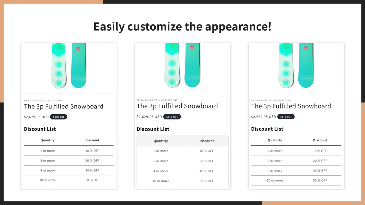 Easily customize the appearance!