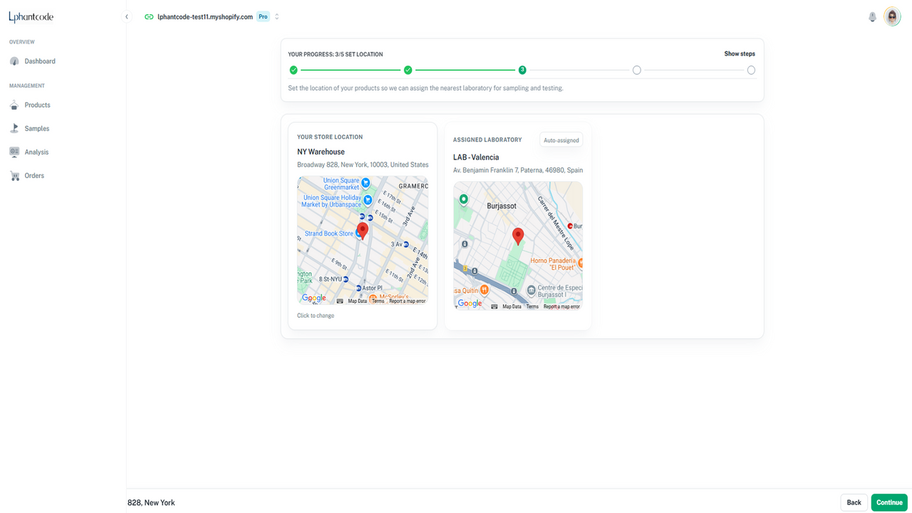 Merchant sets the warehouse location so the platform can assign 