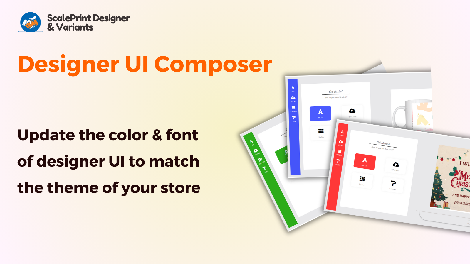 Web to print change UI of designer 