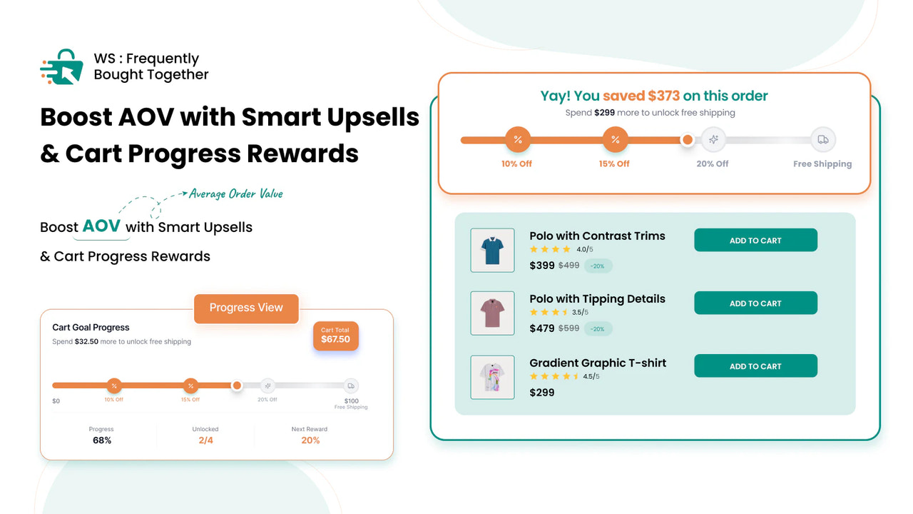 Upsell อัจฉริยะและรางวัล progress bar ในตะกร้า