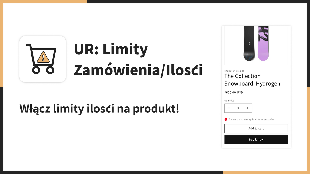 Włącz limity ilości na produkt!