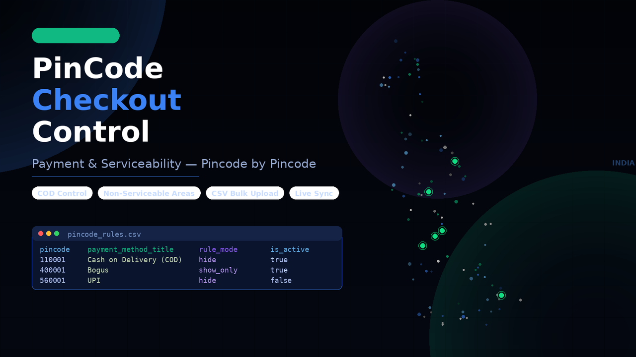 PinCode Checkout Control - Payment & Serviceability