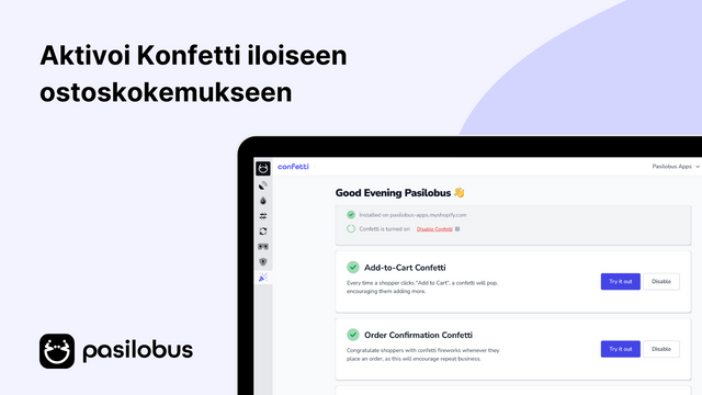 Aktivoi Konfetti iloiseen ostoskokemukseen