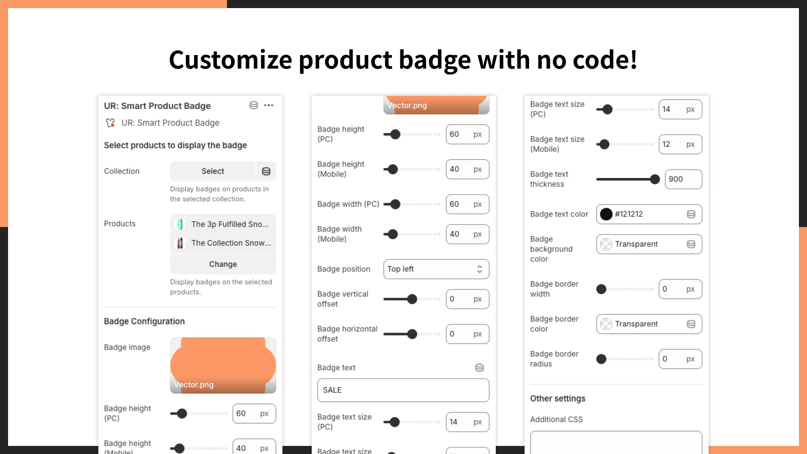 Customize product badge with no code!