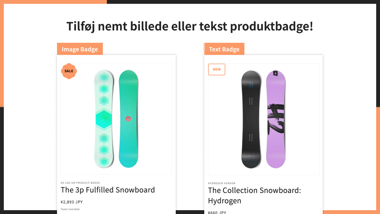 Tilføj nemt billede eller tekst produktbadge!