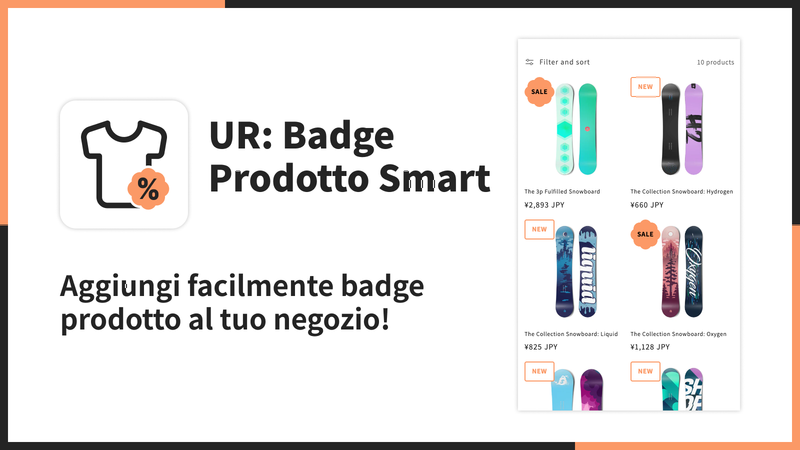 Aggiungi facilmente badge prodotto al tuo negozio!