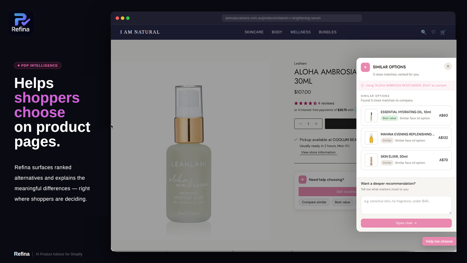 Catch hesitation on the product page beforfe they bounce