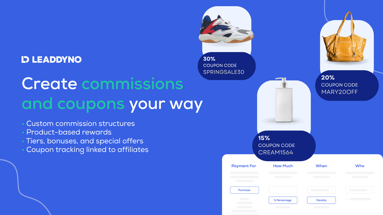 Commissions & Coupons Affiliate coupon codes and commission stru