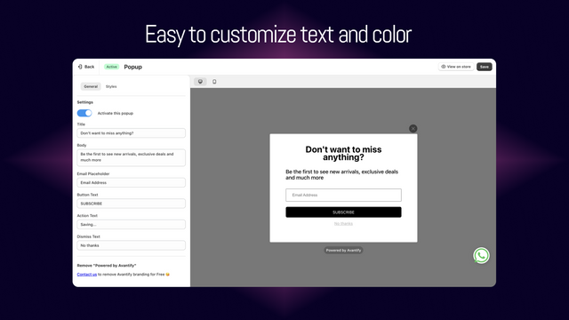 popup-easy-to-customize-text-and-color
