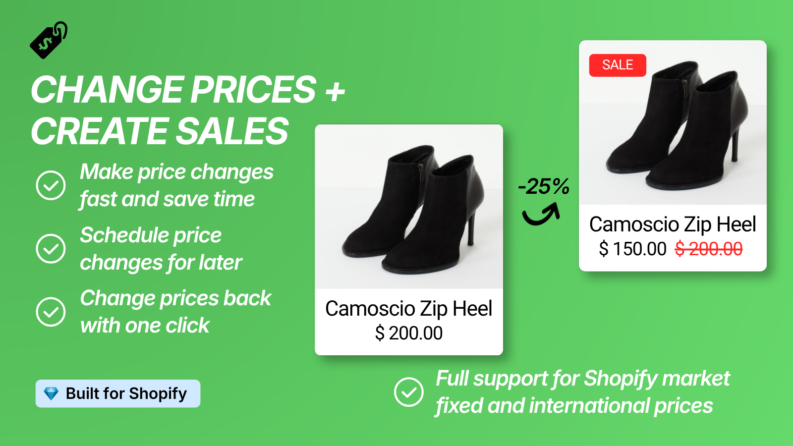 Change prices and create sales