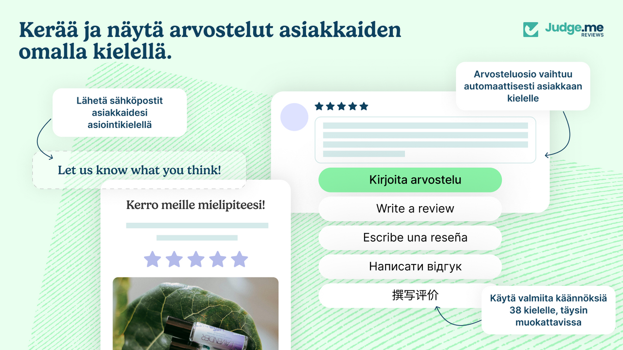 Kerää ja näytä arvostelut asiakkaan kielellä automaattisesti