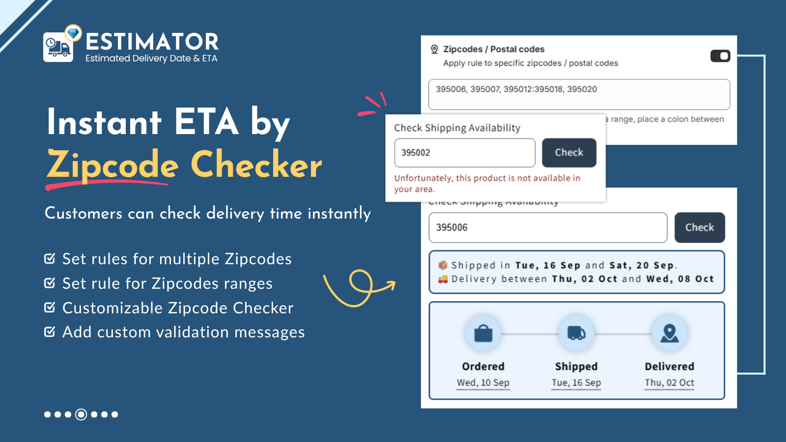 EDD by zipcode / postal code checker