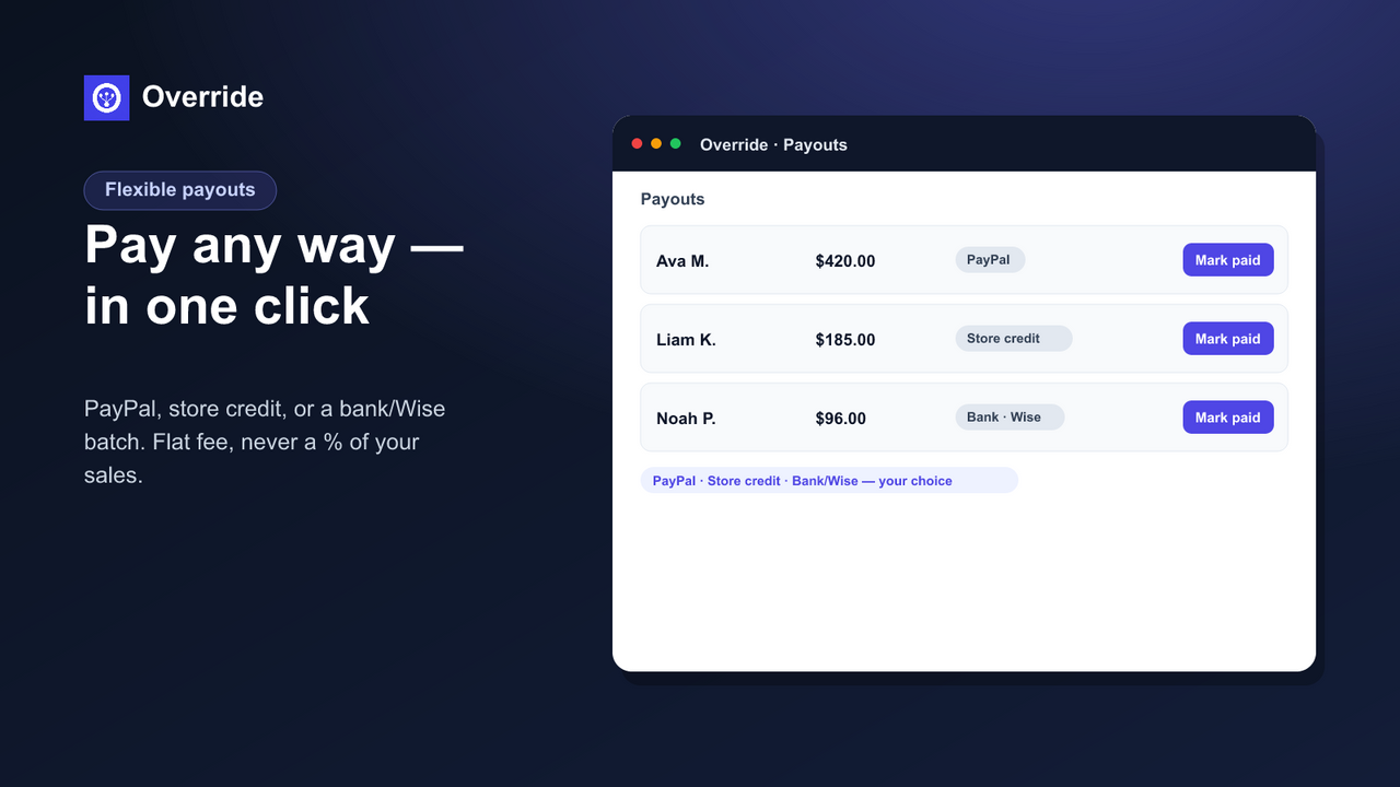 Override: Multi-Tier Affiliate System - Payouts
